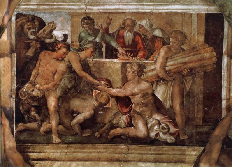 Michelangelo Buonarroti The victim Noachs oil painting picture